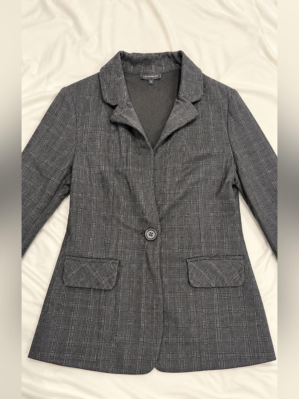 Country Road Grey Plaid Single-Button Blazer